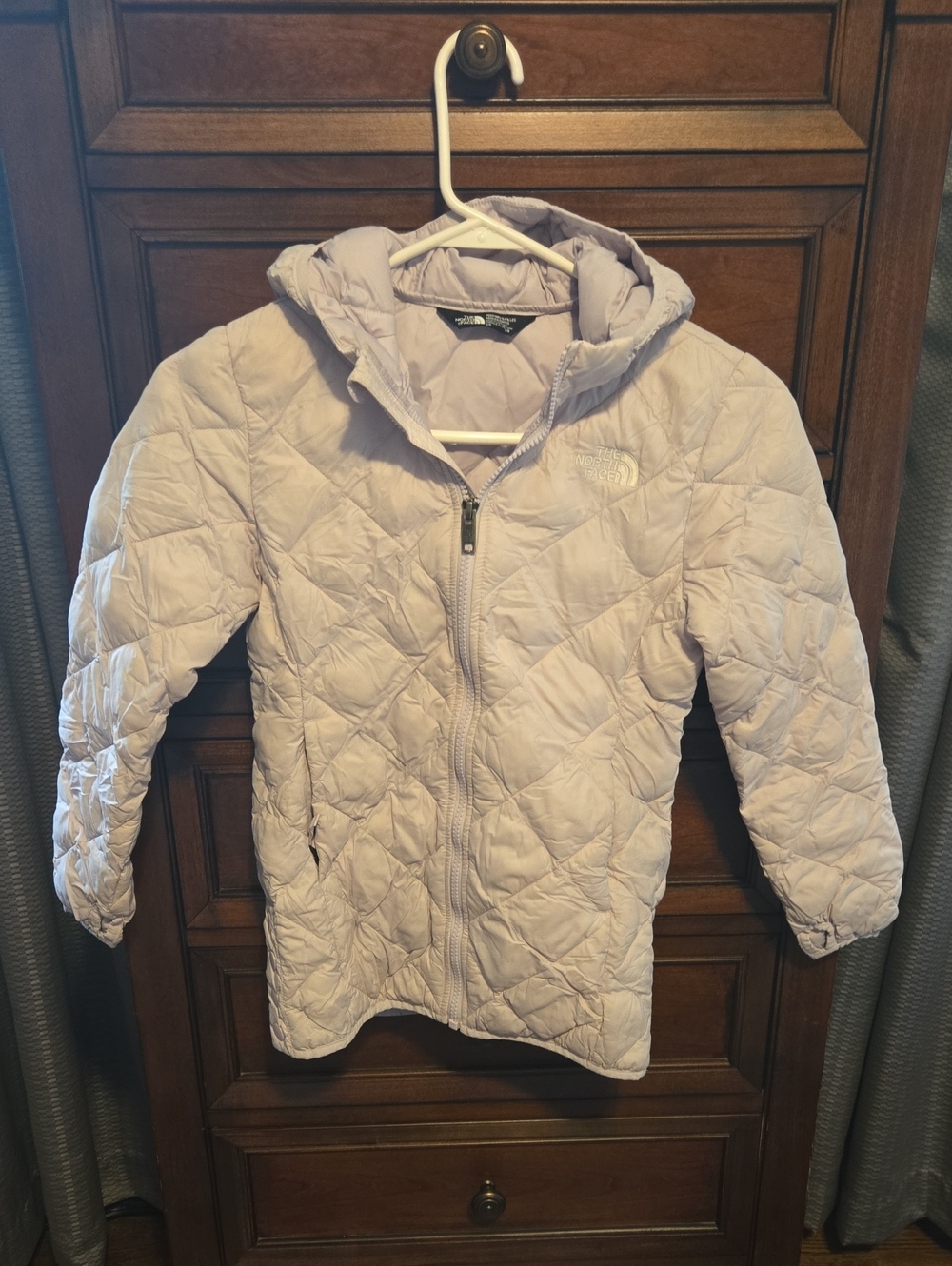 The North Face Girls' Light Lavender Quilted Hooded Puffer Jacket